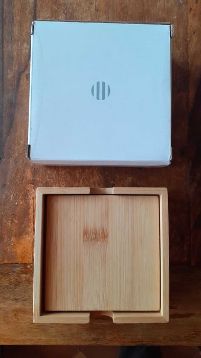 подложка за чаша комплект дървени масивни от бамбук, естествен