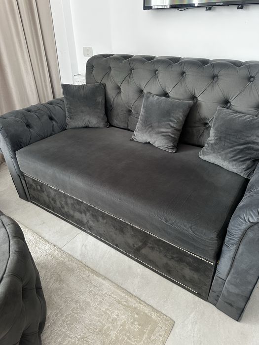 Canapea chesterfield fixa set cu masa