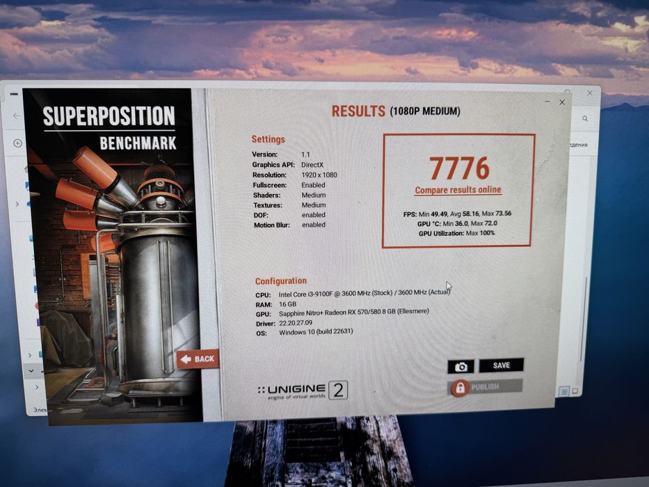 I3 9100f/rx 580 8gb/16 ozy