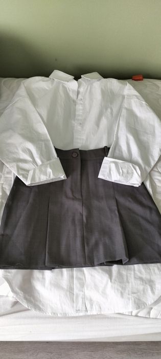 2ка рубашка-платье с серой мини юбкой