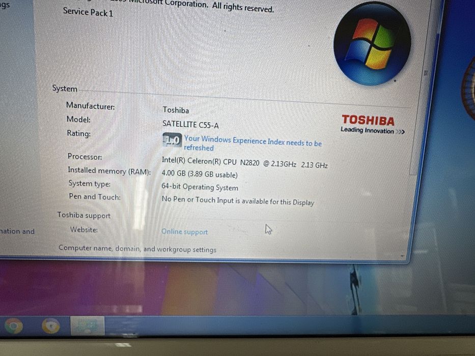 Vand Laptop Toshiba Satellite C55-A-1RG