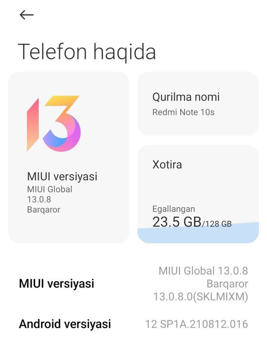 Redmi Note 10s  128gb/2022y