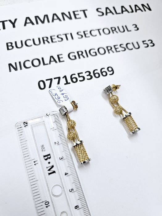 Vand cercei din aur 14 k 6.59 g cod 699