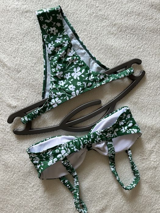 Зелен бански с бели цветчета - Shein