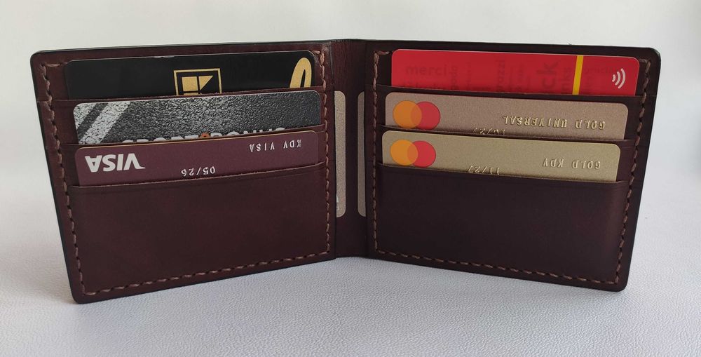 Ръчно изработени минималистични кожени портфейли за мъже, черни