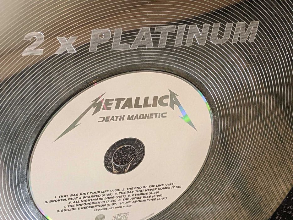 METALLICA Death Magnetic 2xPLATINUM display 81x47cm 2x Disc Platina CD