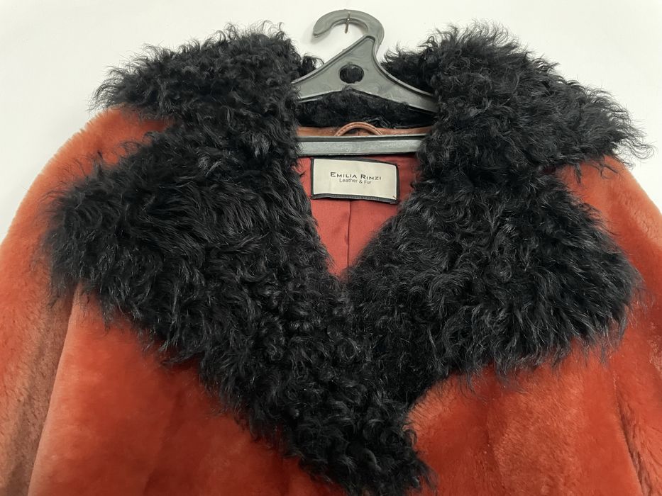 Дубленка оранжевая