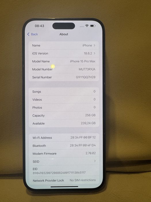 iPhone 15 Pro Max 256GB Black Titanium