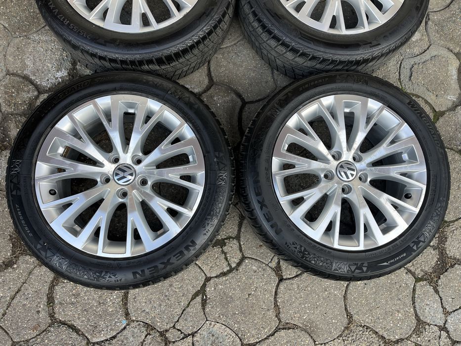 Jante aliaj 5x112mm, anvelope 215/55 R17, VW Passat, Skoda, Seat