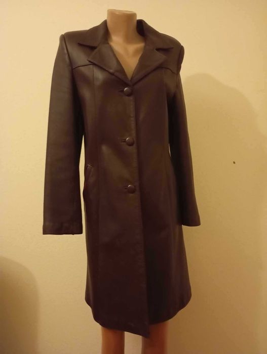 Haina din piele fina manusa,calitate superioara,M/S,burgundy (visinie)