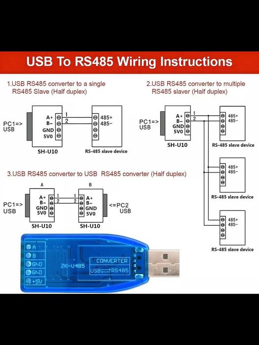 Преобразователь интерфейсов 2 в 1 USB - RS232 / RS485