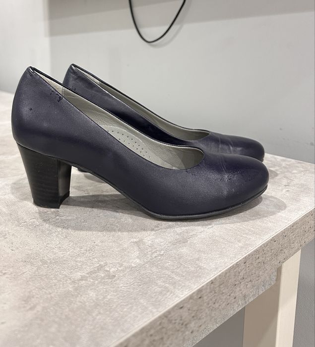 Туфли кожаные темно синие размер 38