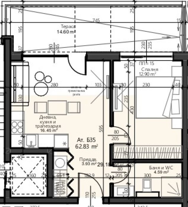 Продажба 2-стаен гр. Бургас - Сарафово 73.63 m²