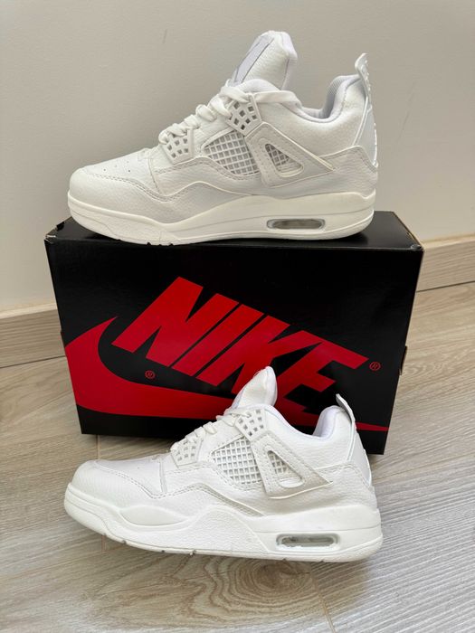 Adidasi AIR JORDAN 4Pure Money, Produs Nou NIKE Full Box Triple White