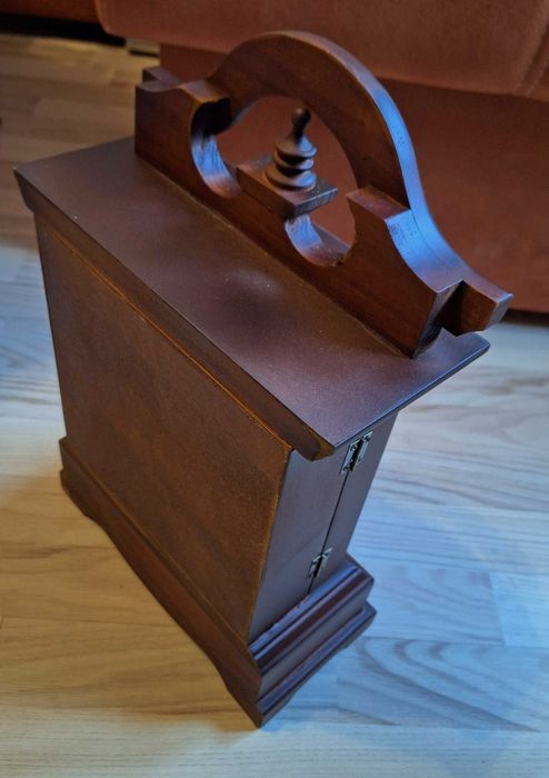 Ceas perete sau birou lemn maro venge cu sertar