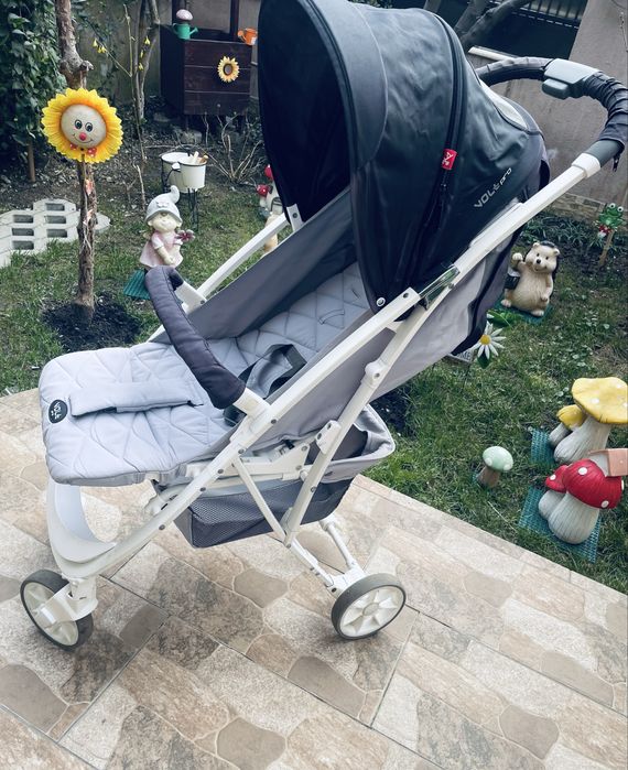 Carut copiii  gri cu alb