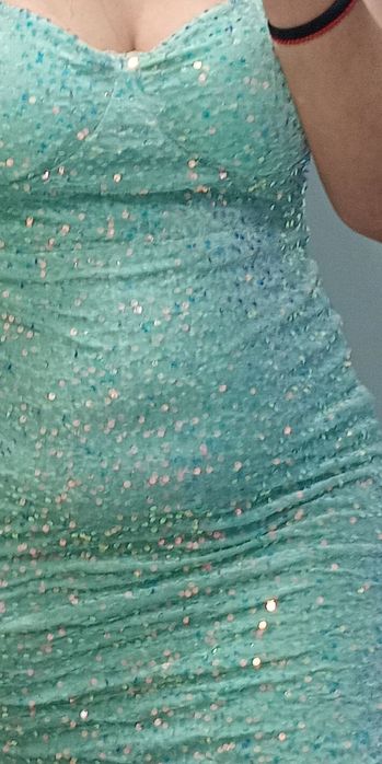 Rochie lunga, de ocazie, culoare turcoaz