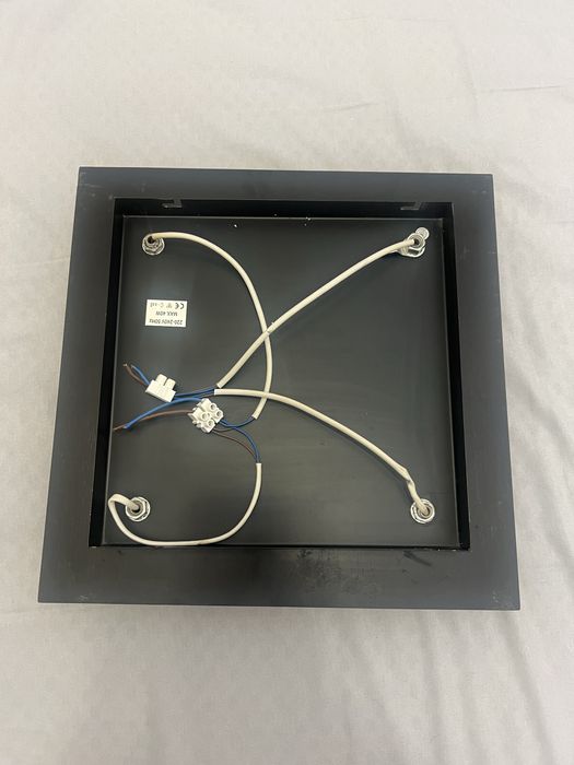 Plafoniera cu oglinda si 4 corpuri de sticla