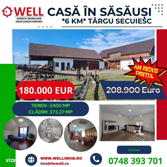 De vânzare casă în Săsăuși la 6 km de Târgu Secuiesc!