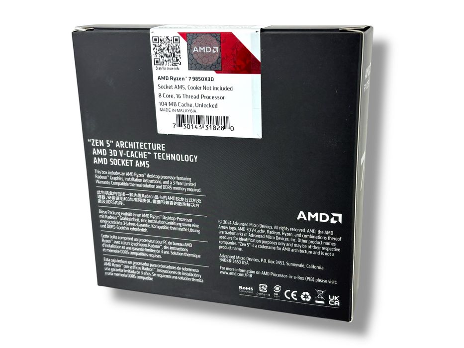 Процесор AMD Ryzen™ 7 9850X3D Desktop Processor