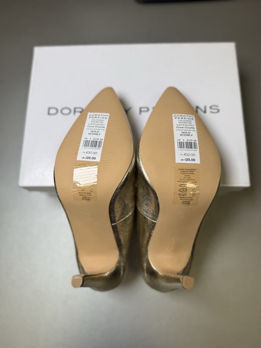 Dorothy Perkins Emily Wide Fit дамски обувки на ток златисти EU 38