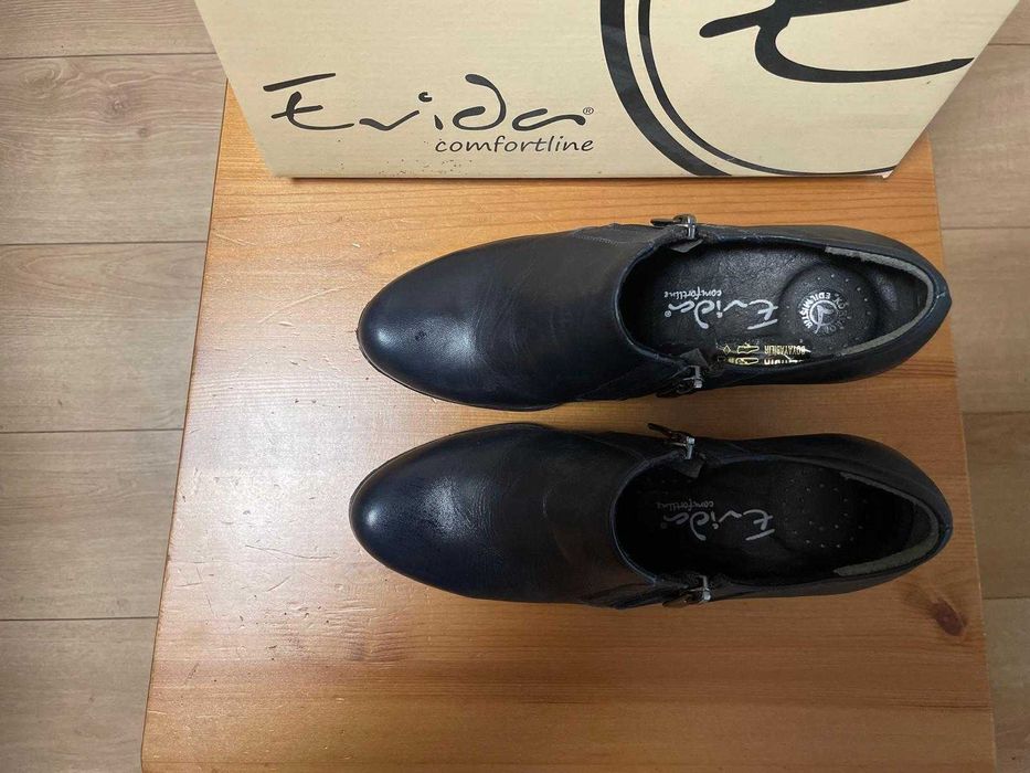 Botine negre din piele naturală - damă marimea 36