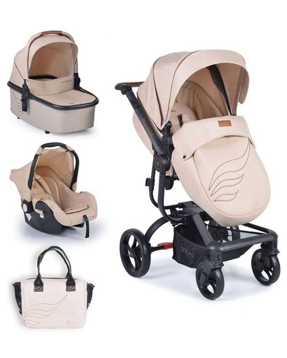 Комбинирана количка Cangaroo - Ellada, Бежова, 3 в 1