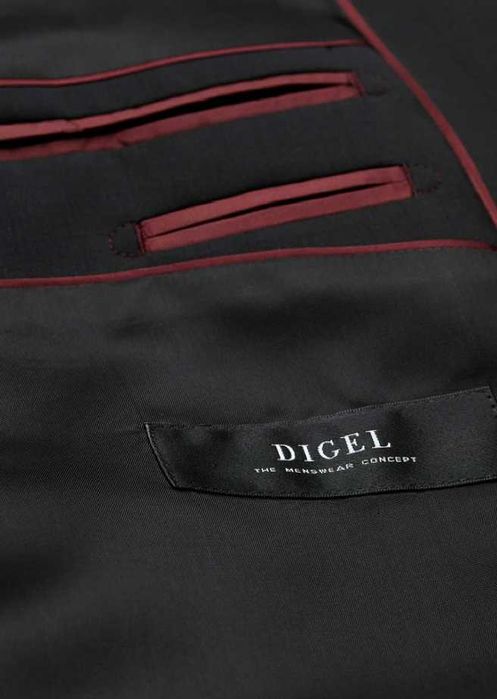 Sacou blazer slim 52 XL premium Digel lana super 120's negru