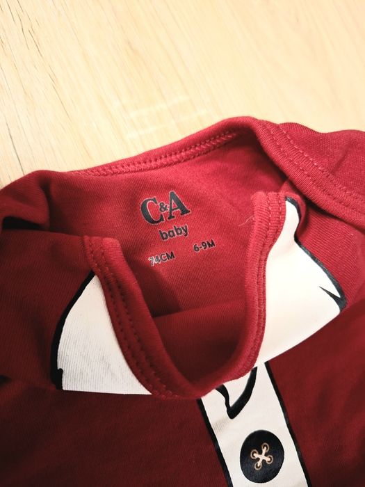 Set costum Moș Crăciun + body spiridus, ținută de Crăciun, C&A, mărime