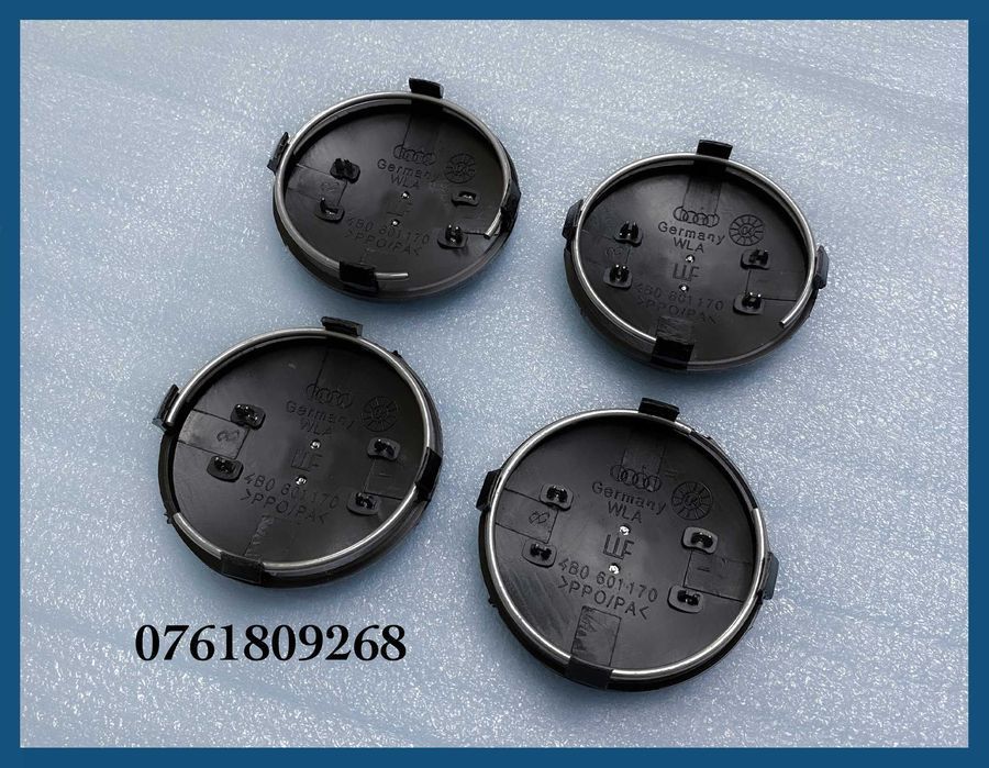 Set 4 capace negre 60mm 4B0601170 jante aliaj Audi