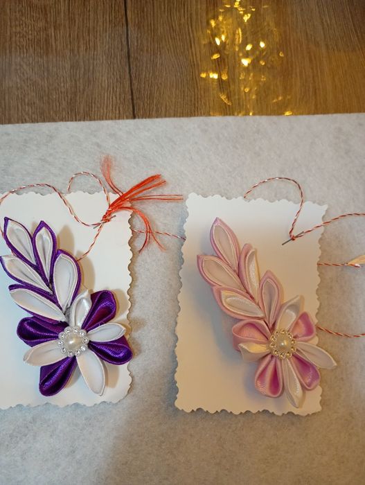 Set de 4 mărțișoare din satin