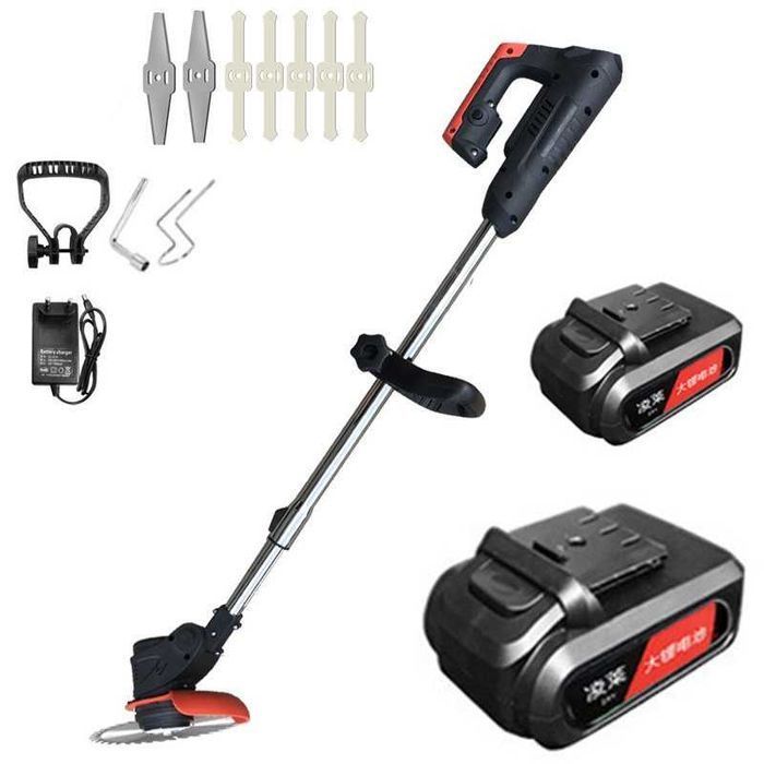 Trimmer iarba, 2 baterii, 5 lamele plastic, 2 lame