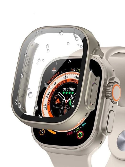 Кейс + Стъклен протектор за Apple Watch 10 9 / 8 / 7 45 41 / SE 44 40