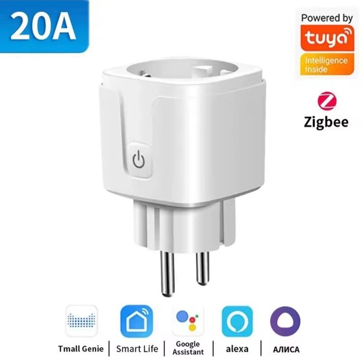 Priza inteligenta Tuya/SmartLife Zigbee 3.0, 20A, 4600W, monitorizare