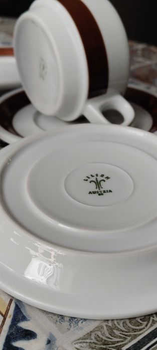 Винтидж кафе сервиз Lilien Porzellan Austria – 6 чаши с чинийки