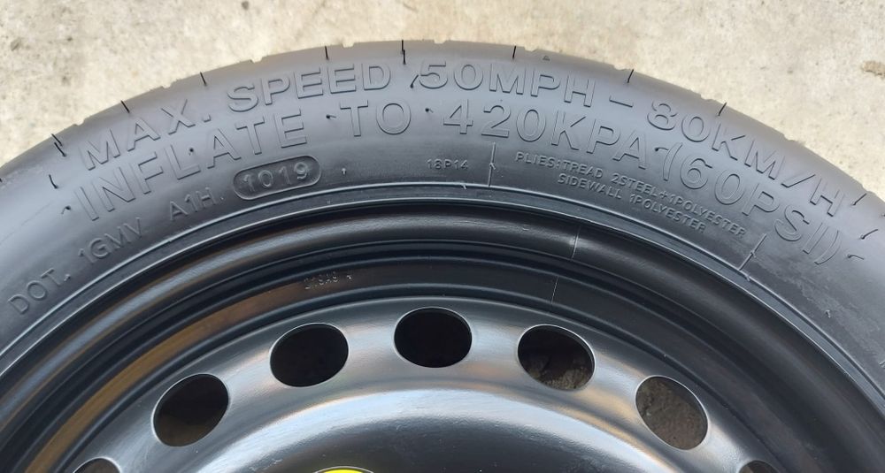 O rezervă slim Ford Focus C-Max 125/70 R16 seria 4.50Bx16 ET25 - 5x108