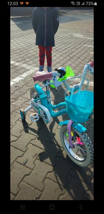 Bicicleta pentru fetite  Moni Space Tourism 14 inchi , turquoise stare buna mici zgarieturi