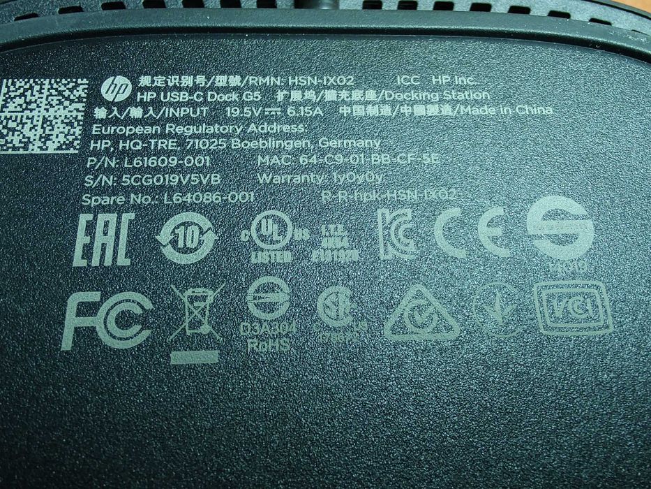 Docking station HP USB-C Thunderbolt Dock G5 HSN-IX02