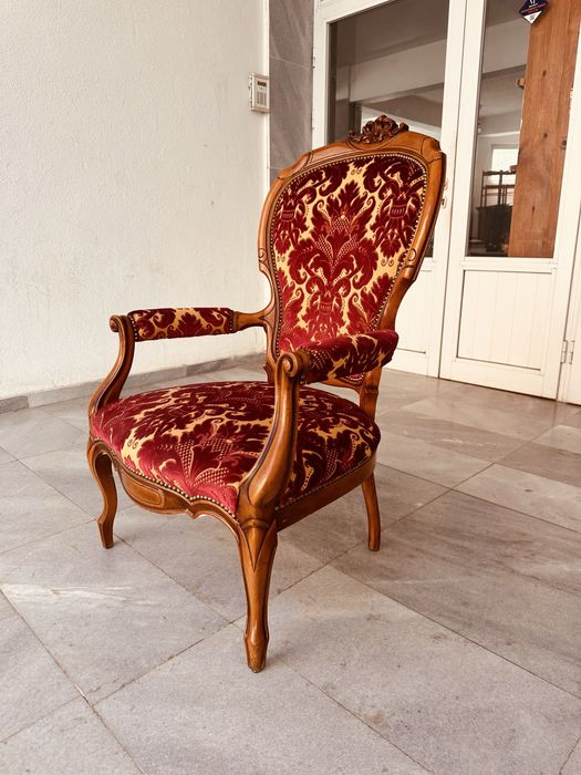 Италианско винтидж кресло – масивно дърво, рококо стил