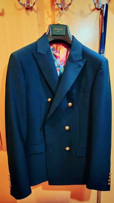 Sacou barbatesc  double breasted navy Pamoni Luxury