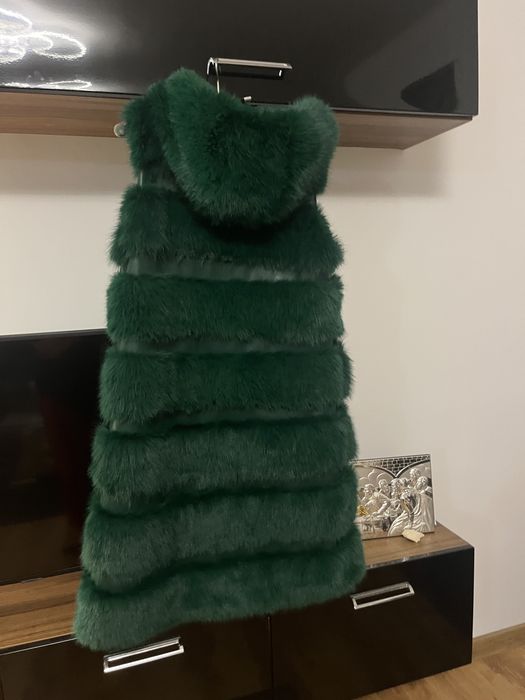 Vesta femei  , blană artificială , mărimea XL , culoare verde