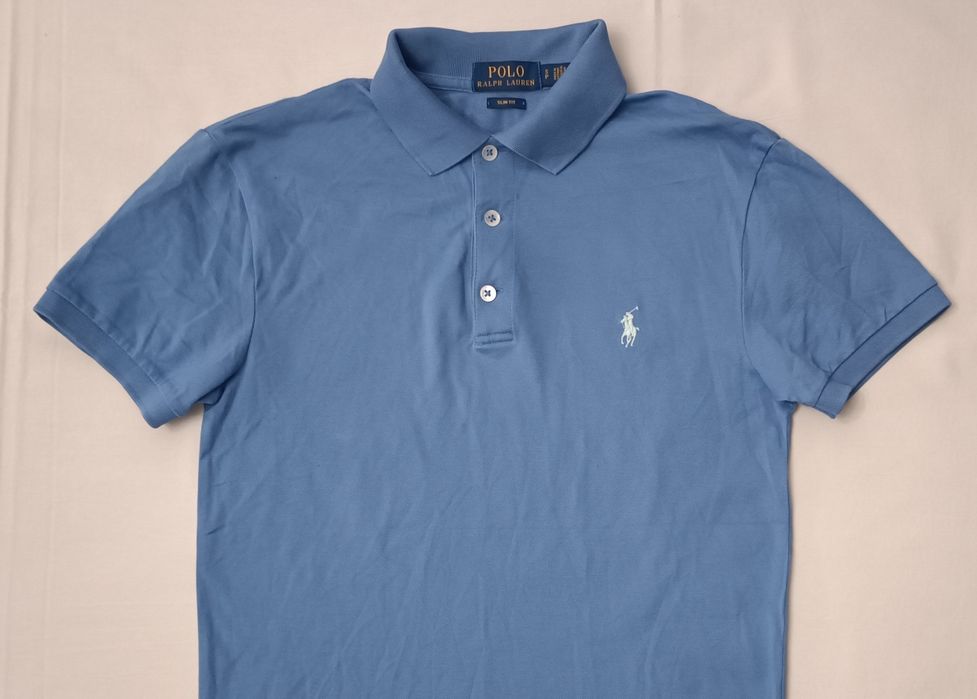 POLO Ralph Lauren оригинална тениска S памучна поло синя фланелка
