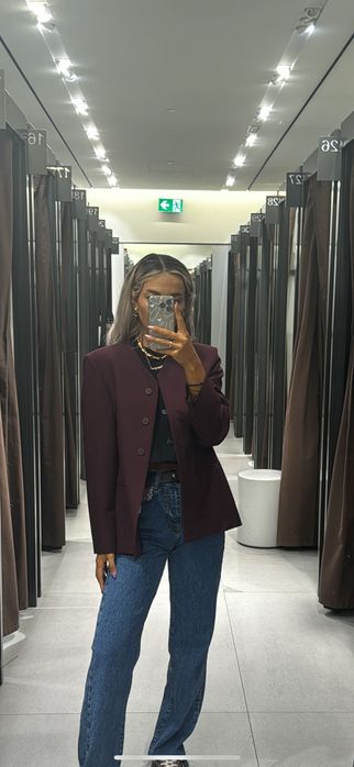 Сако на Zara цвят Бордо