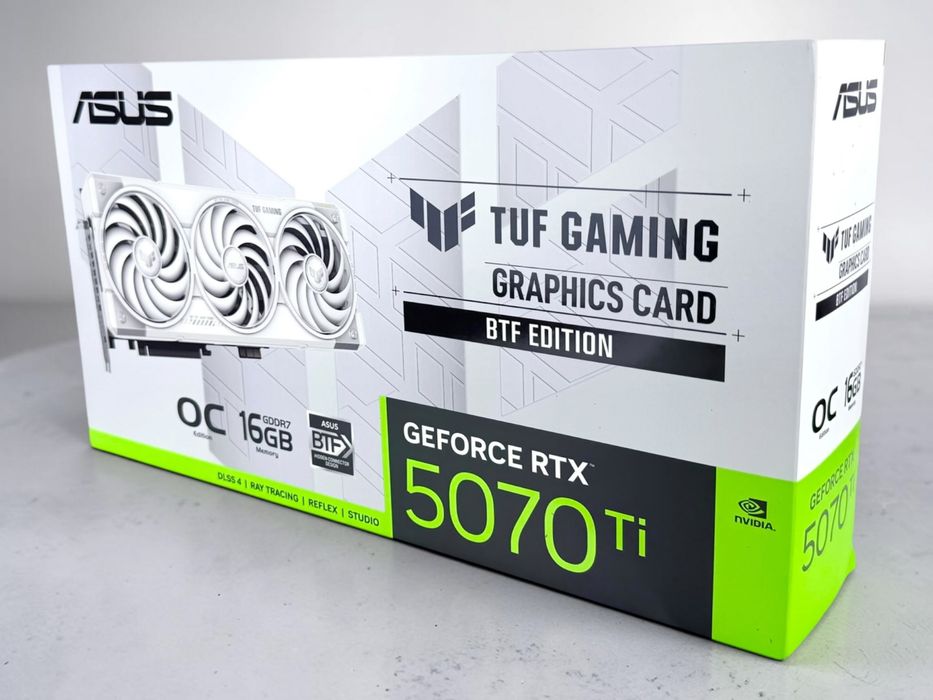 ASUS TUF Gaming GeForce RTX 5070 Ti BTF OC White 16GB GDDR7 ЧИСТО НОВА!