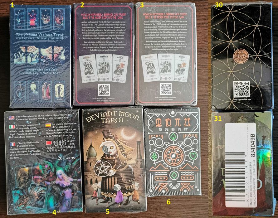 Колекция Тъмни Мрачни Окултни Красиви Карти Таро - 31 вида