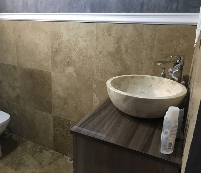 Piatra naturala/pavaj travertin/travertin walnut 45.7X45.7X1.2cm