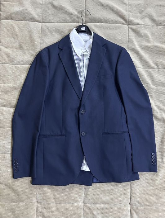 Костюм тройка темно синего цвета