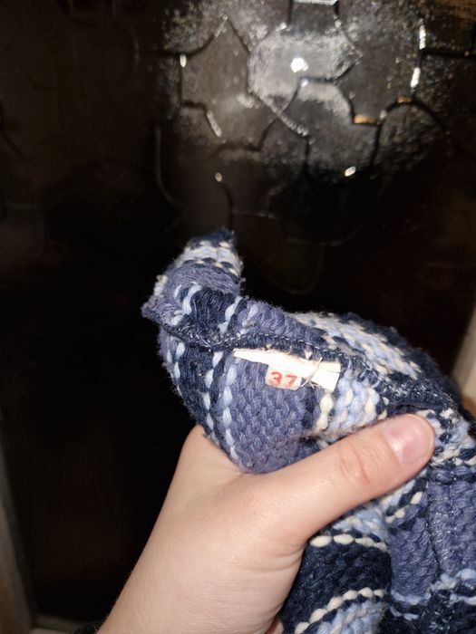 Pulover gros albastru în dungi