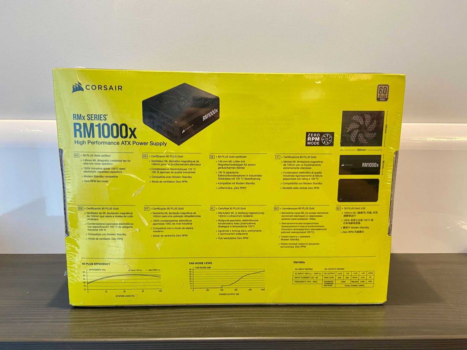 Захранване Corsair RM1000x - 1000 Watt 80 PLUS® Gold Fully Modular PSU