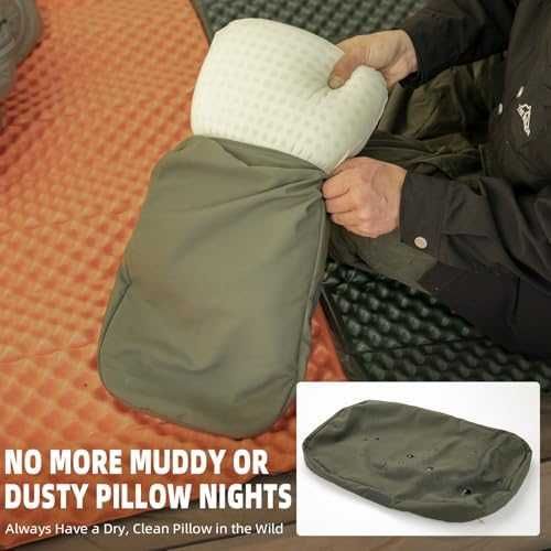 Нова Компактна възглавница за път кола къмпинг с калъфка зелена мемори пяна